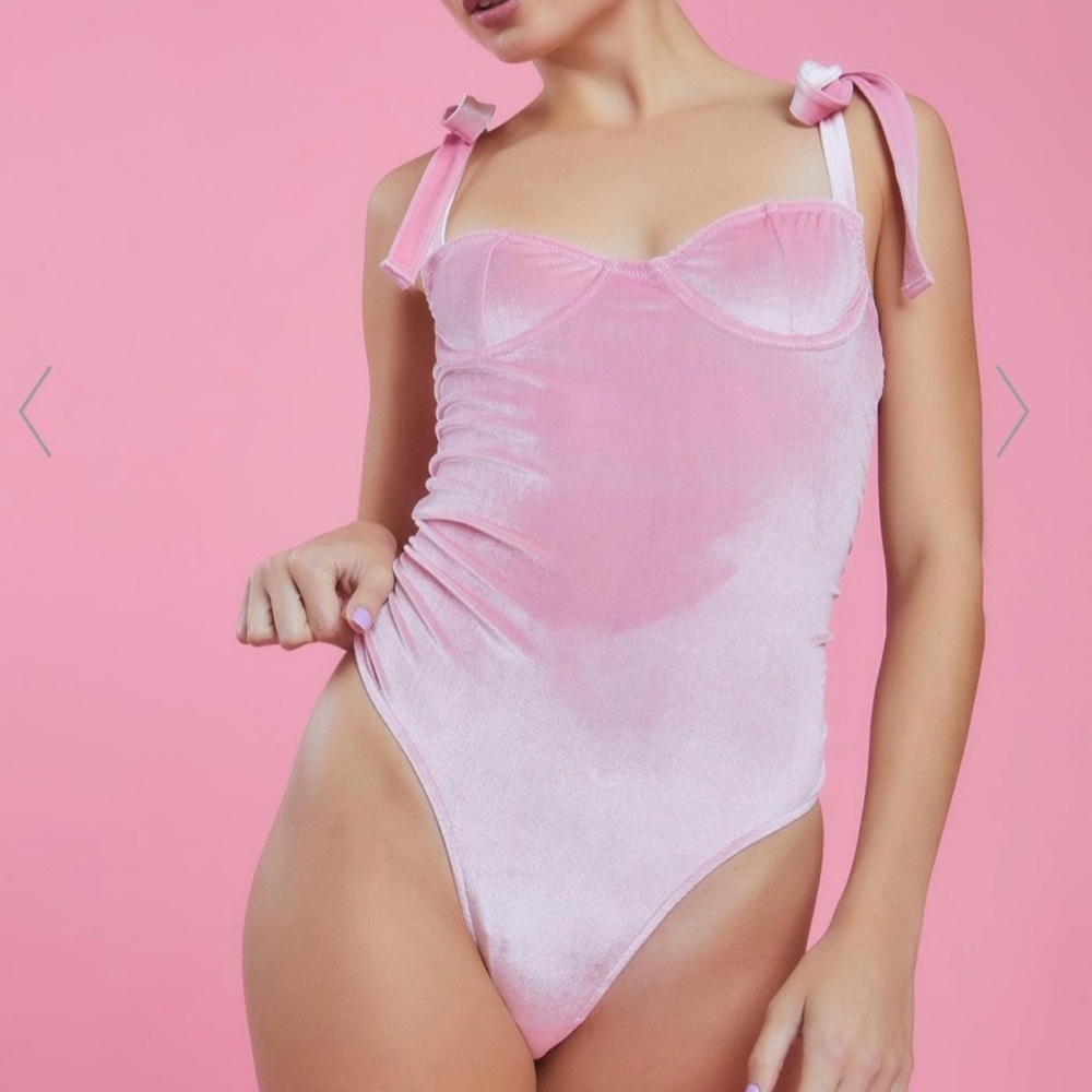 Pink Velvet Bodysuit